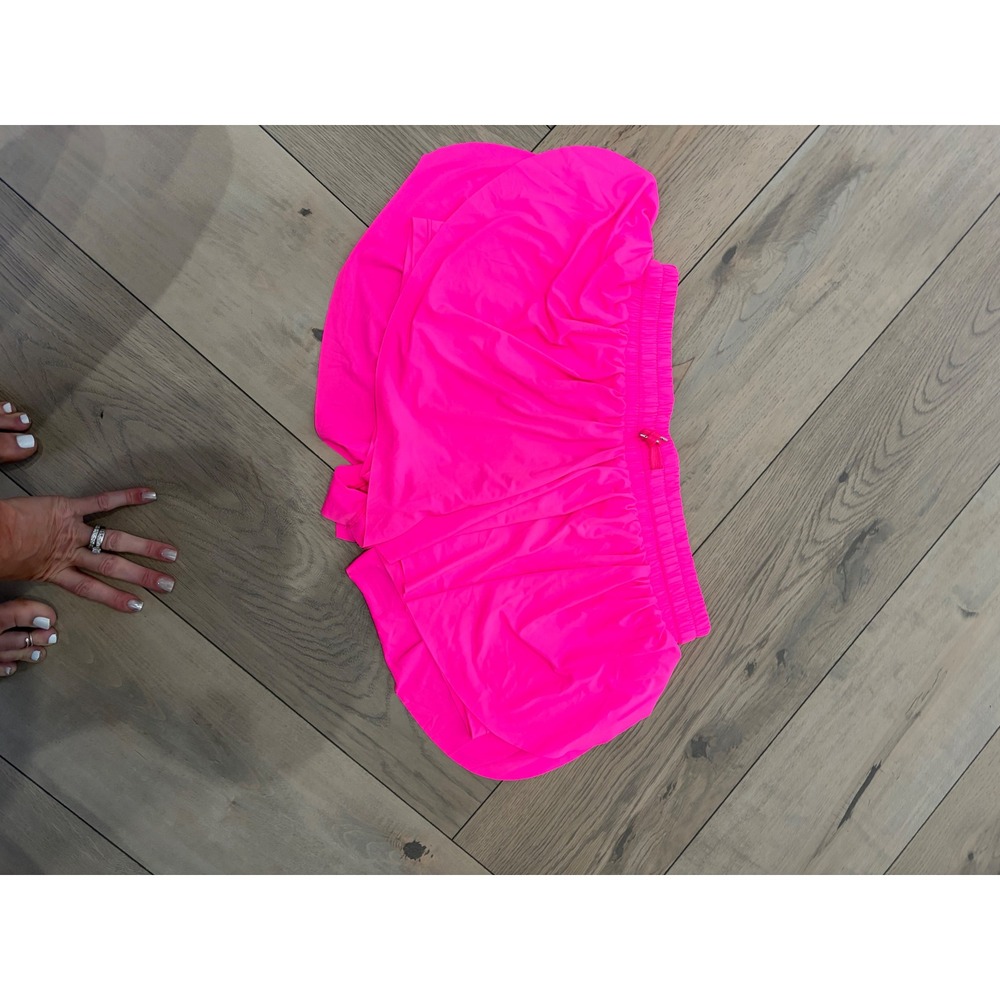 Neon Pink Butterfly Running Shorts Womens Size Large Flowy Athletic Gym Shorts